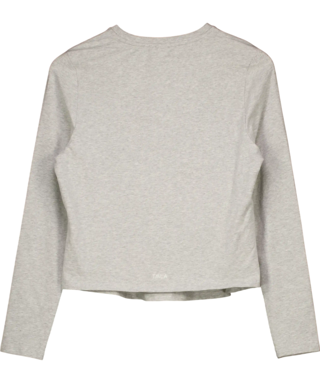 TALA Grey Asymmetric Ruched Long Sleeve Top UK XL