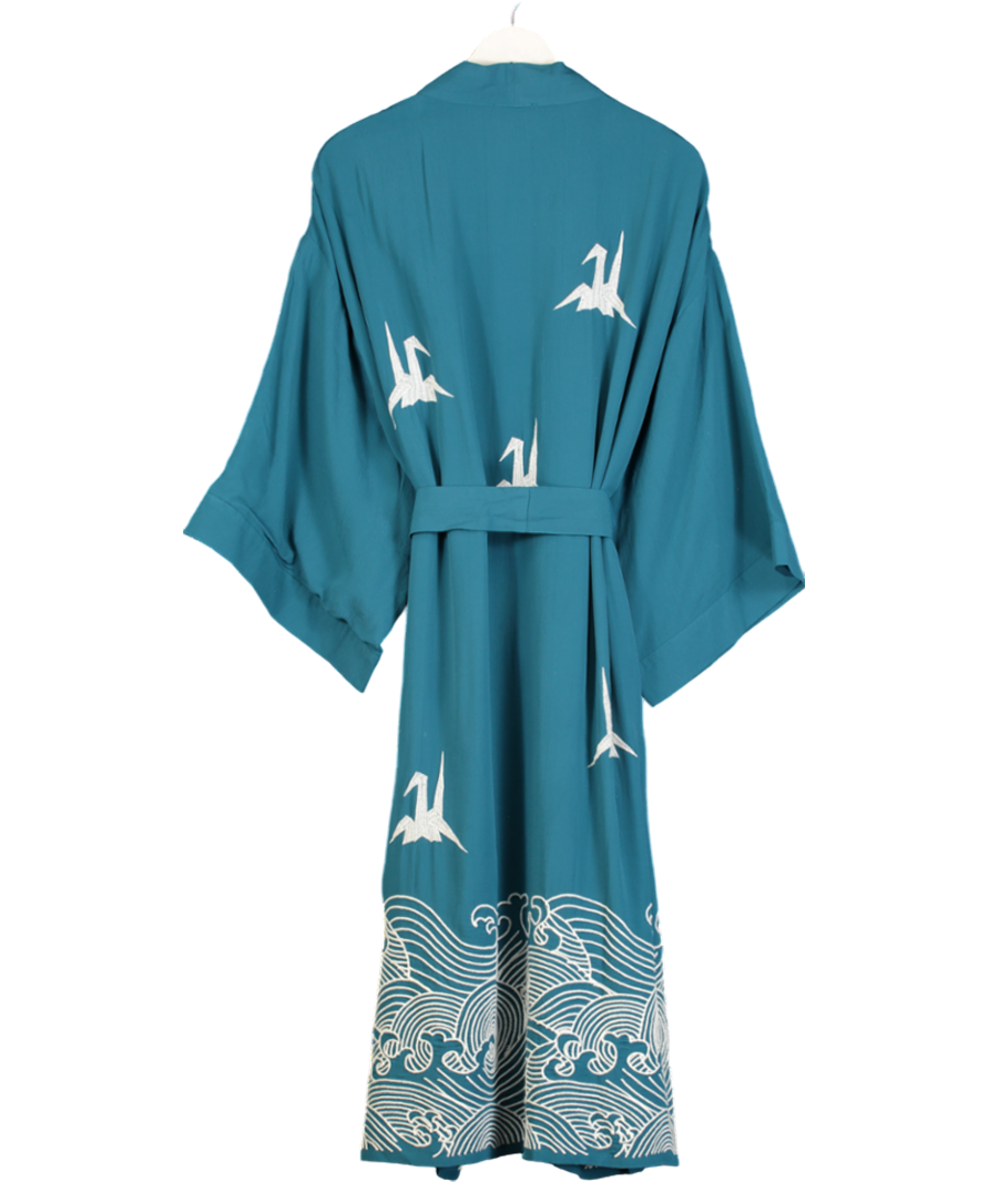 Artemis muse Blue Japanese Wave Kimono One Size