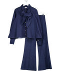 ELFIE Blue 2-piece Denim Shirt And Wide Leg Trouser Set UK XS