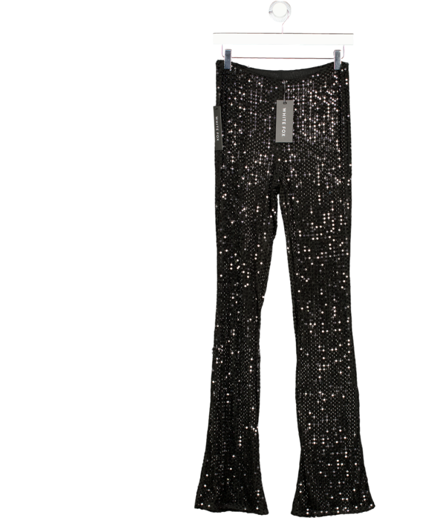 White Fox Moonlit Vows Beaded Pants Black UK S