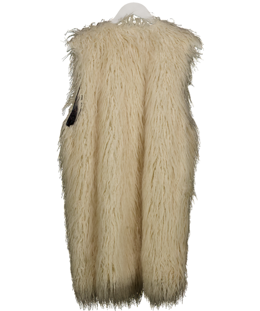 Free People Cream Belle Fur Vest UK M