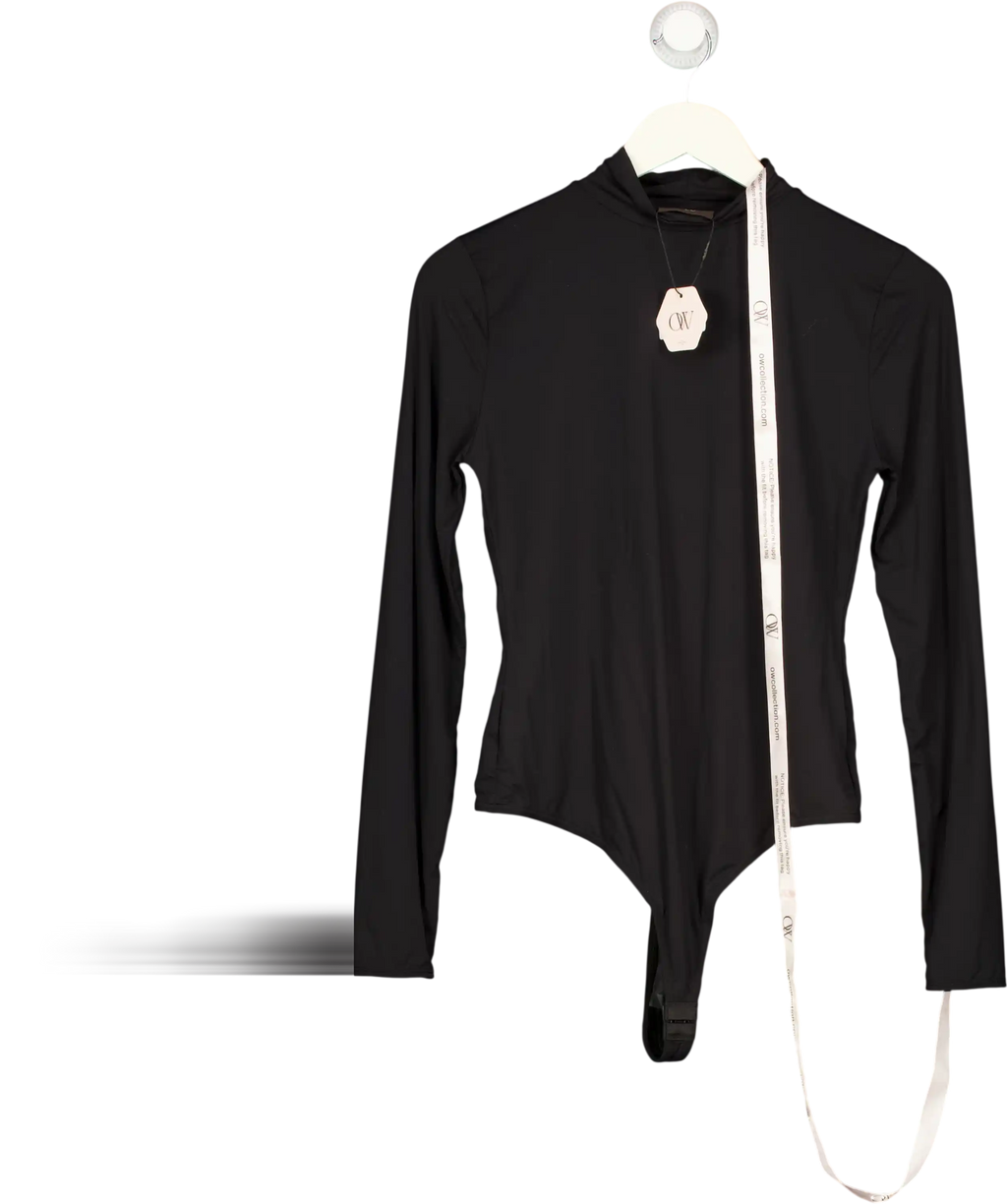OW COLLECTION Black Lexi Turtleneck Bodysuit UK 12