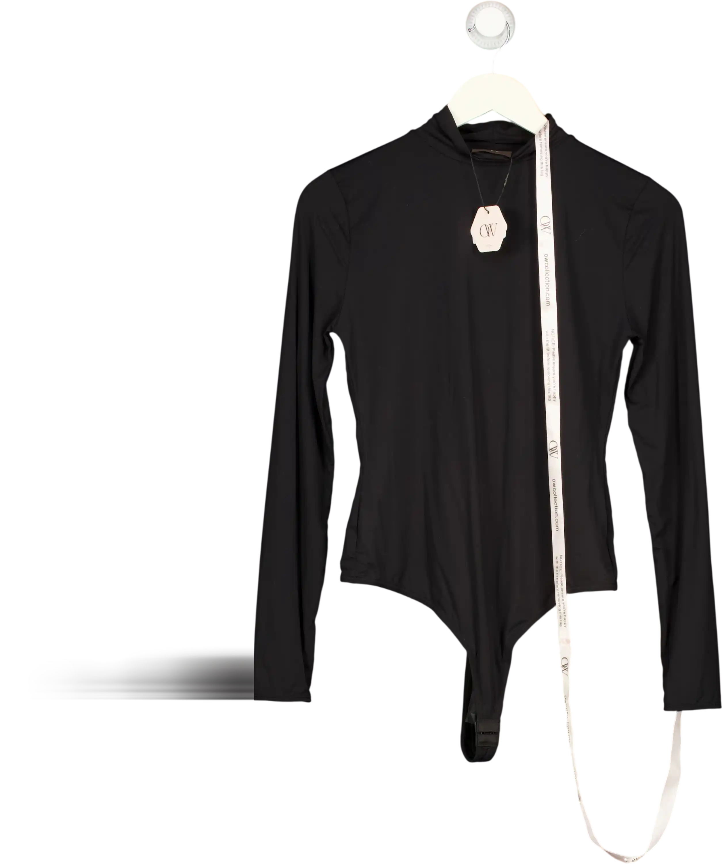 OW COLLECTION Black Lexi Turtleneck Bodysuit UK 12