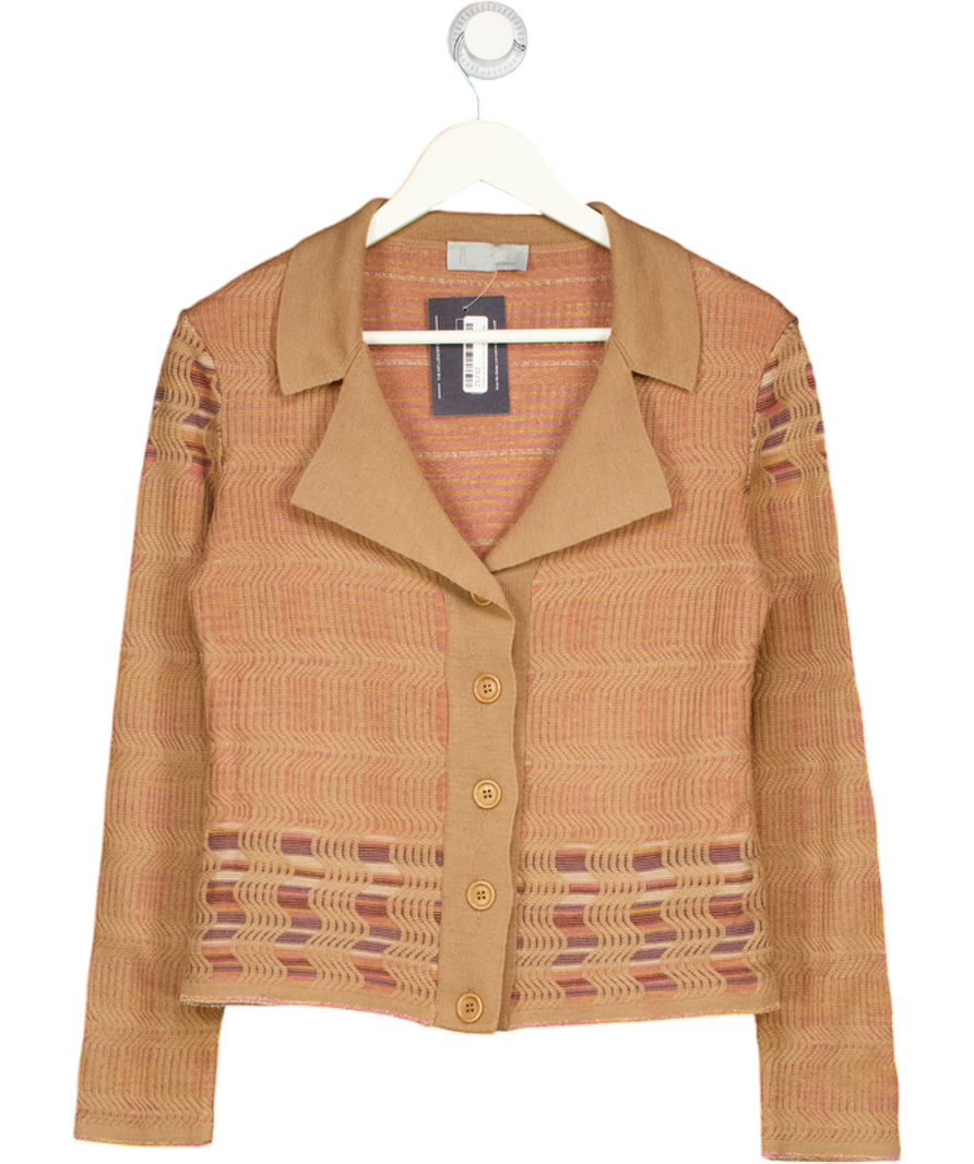 Missoni Brown V-neck Knit Textured Cardigan UK 10