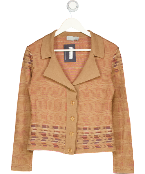 Missoni Brown V-neck Knit Textured Cardigan UK 10