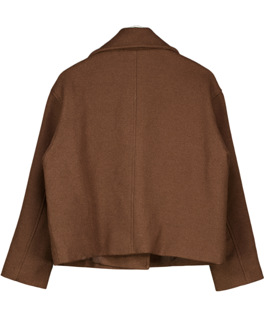 ZARA Brown Brwon Double Breasted Jacket UK S