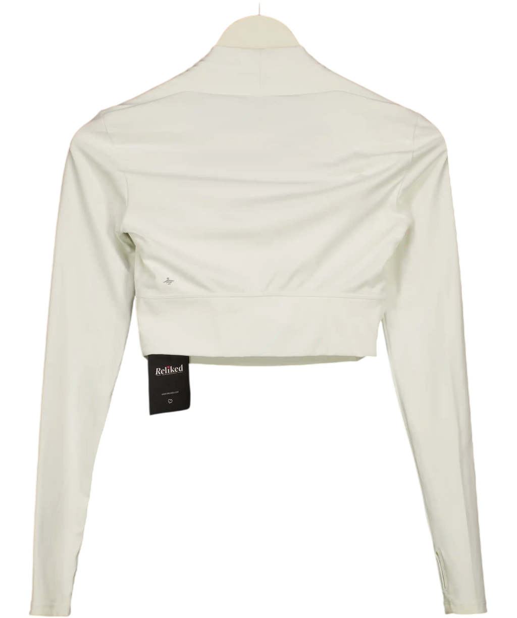 HALARA White Plush Long Sleeve Thumb Hole UK XS