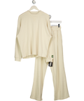 DAILY DRILLS 2-piece Cream Waffle Loungewear Set UK XS/S