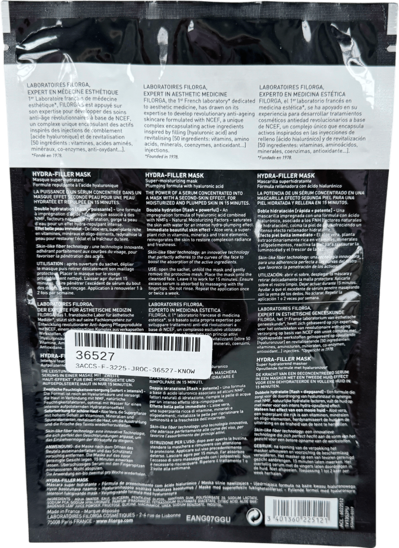 Fillorga Hydra - filler Mask Hyaluronic Acid Moisturising Sheet Mask - 1 Mask x 1 - Reliked