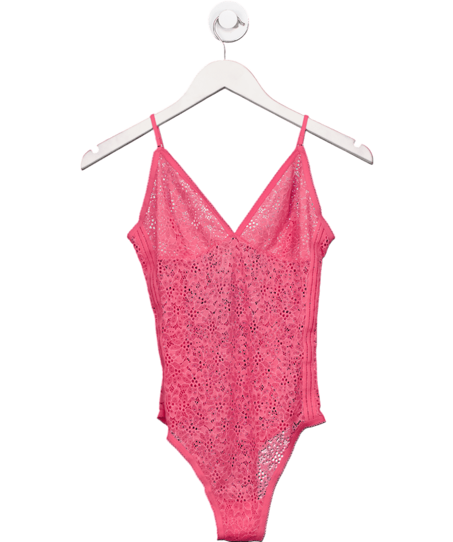 FIORUCCI Pink Lace (lined Cups) Bodysuit UK L - Reliked