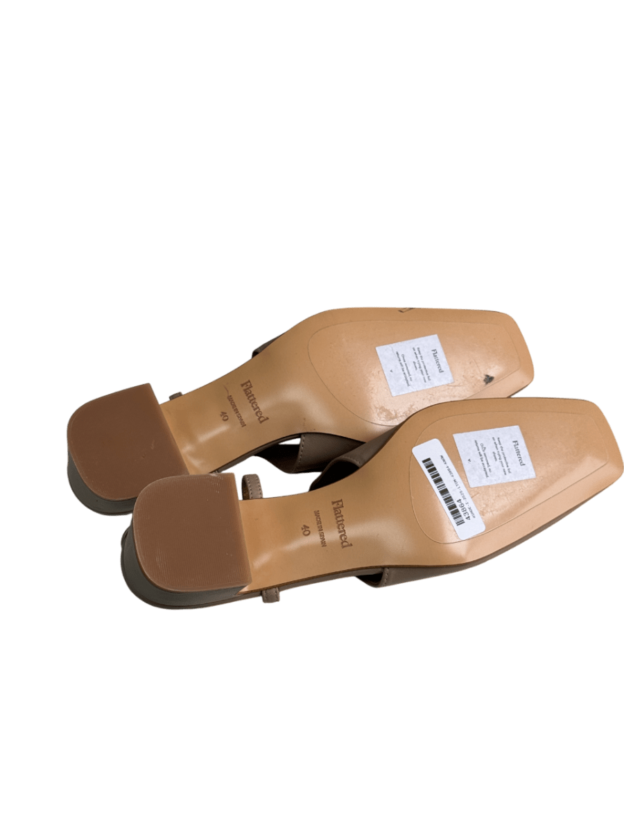 Flattered Elin Leather Beige Slingback Shoes UK 7 EU 40 👠 - Reliked