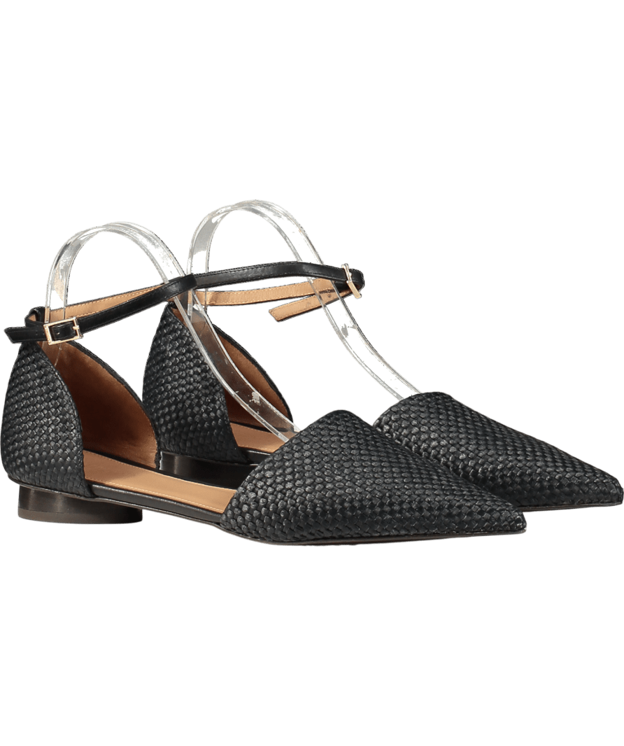 Flattered Frankie Small Weave Black Sandals UK 7 EU 40 👠 - Reliked