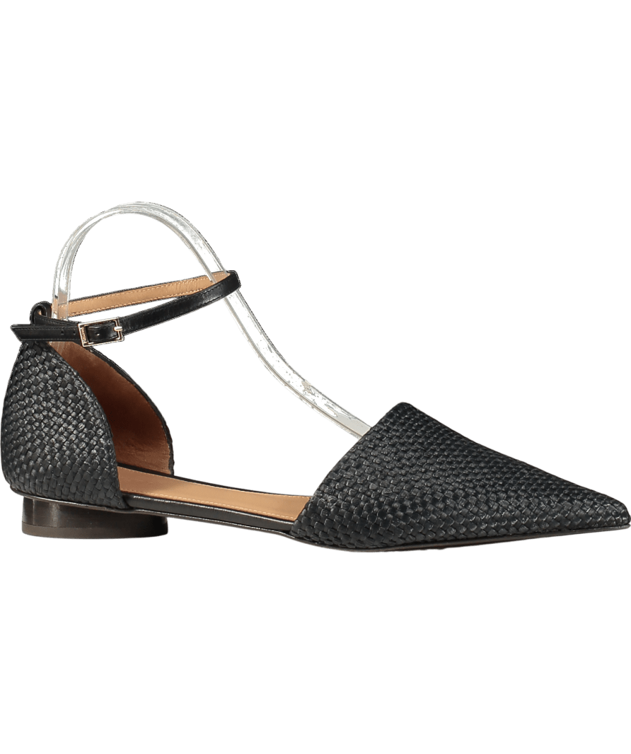 Flattered Frankie Small Weave Black Sandals UK 7 EU 40 👠 - Reliked