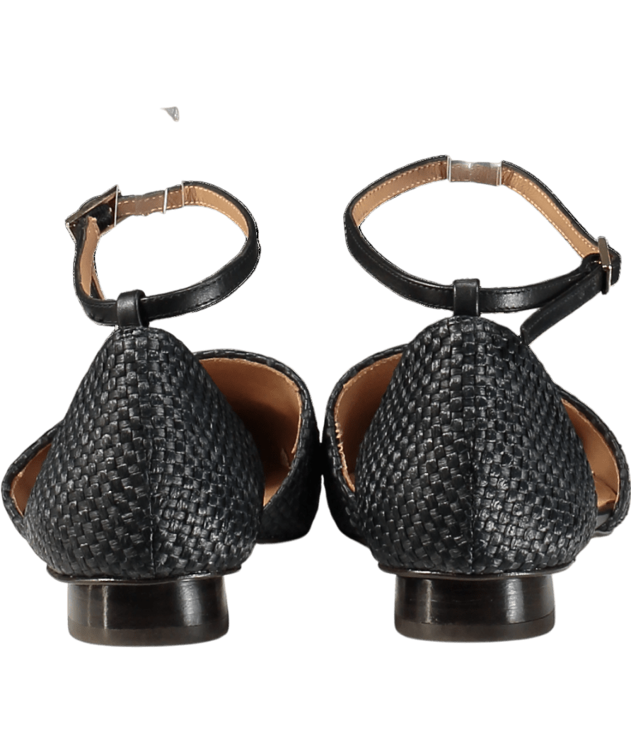 Flattered Frankie Small Weave Black Sandals UK 7 EU 40 👠 - Reliked