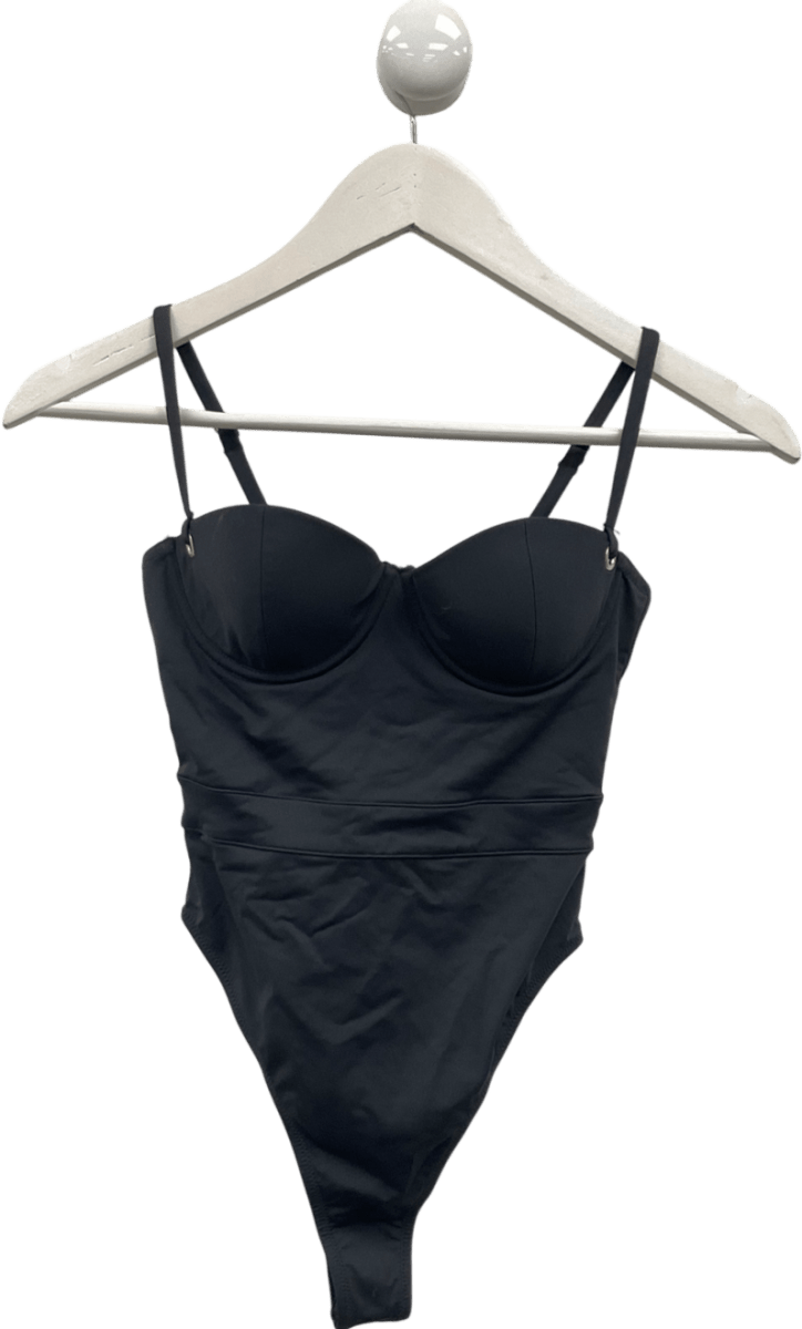 fleur du mal Black Cupped One Piece Swim UK XS - Reliked