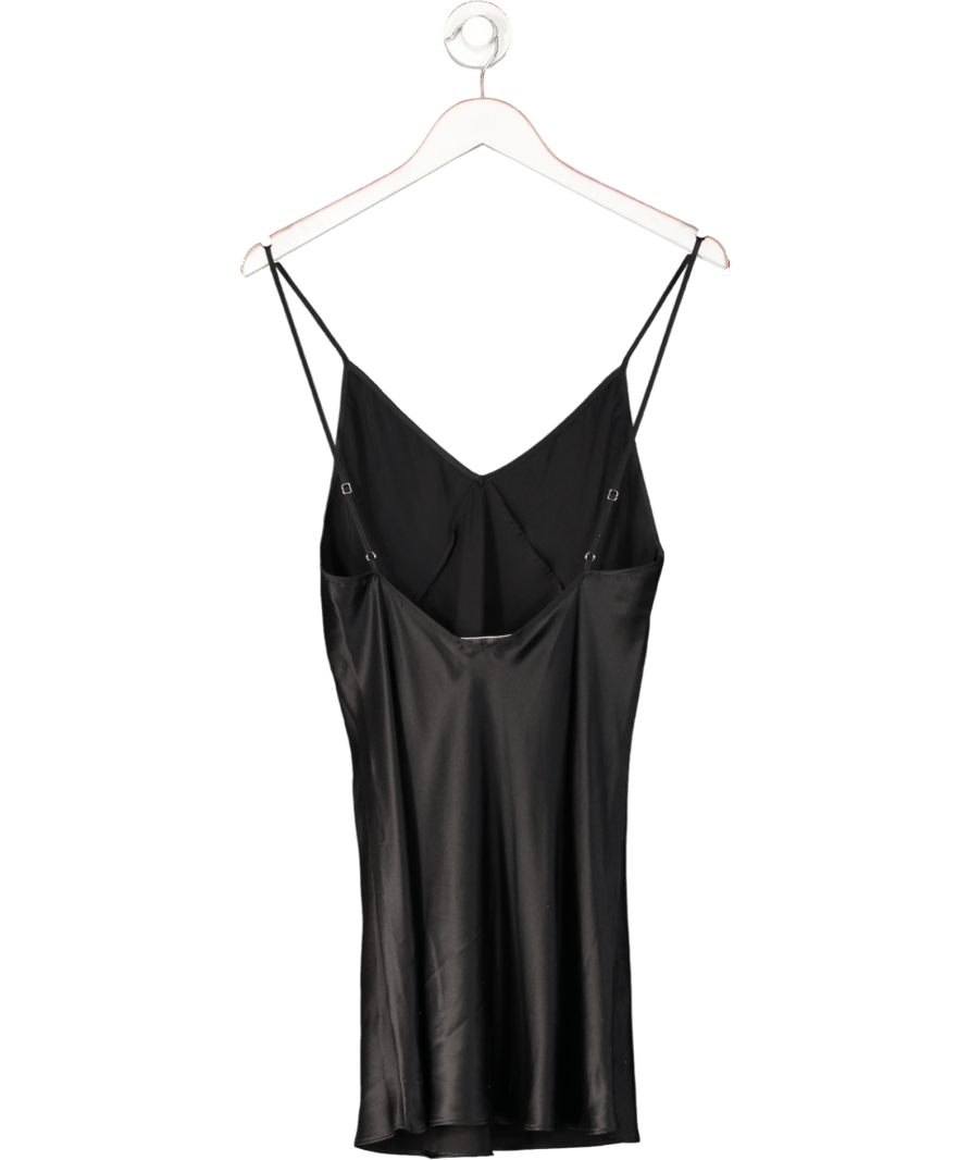 fleur du mal Black Silk Triangle Slip Dress UK S - Reliked