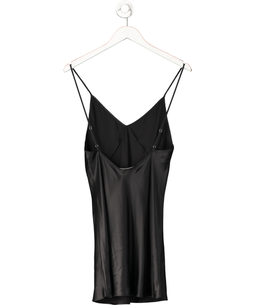 fleur du mal Black Silk Triangle Slip Dress UK S - Reliked