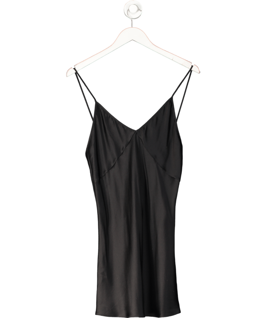 fleur du mal Black Silk Triangle Slip Dress UK S - Reliked