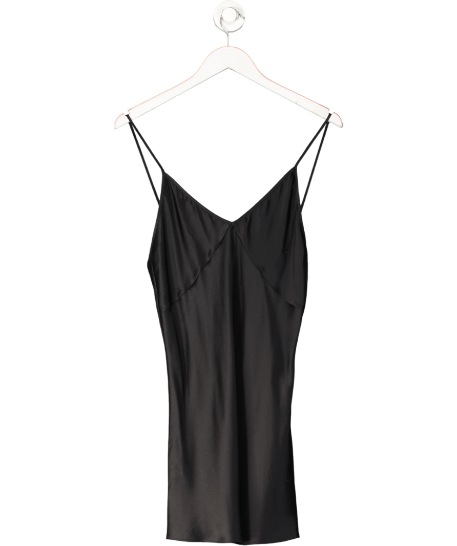 fleur du mal Black Silk Triangle Slip Dress UK S - Reliked