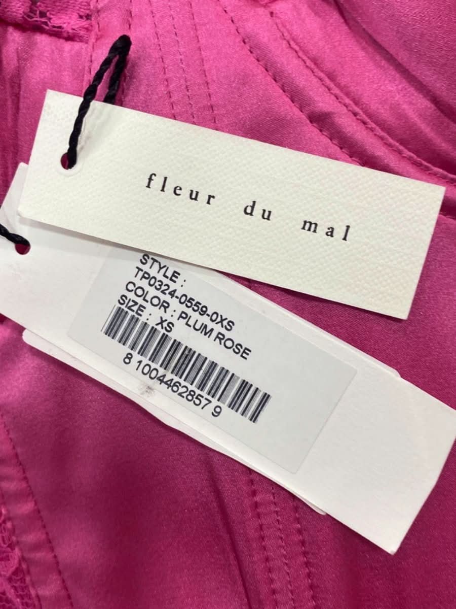 Fleur du Mal Plum Rose Lace Bustier UK XS - Reliked