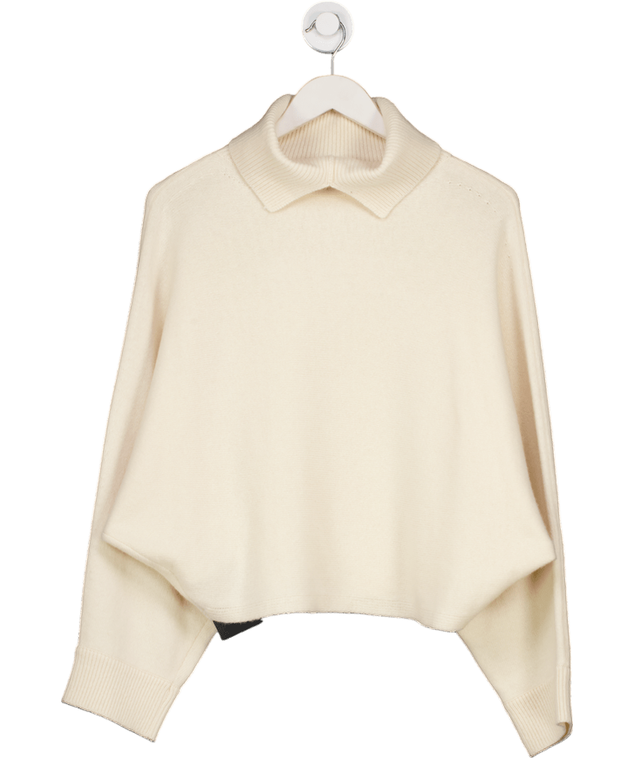 FLOATY Supersoft Cream Batwing Roll Neck Jumper UK S - Reliked