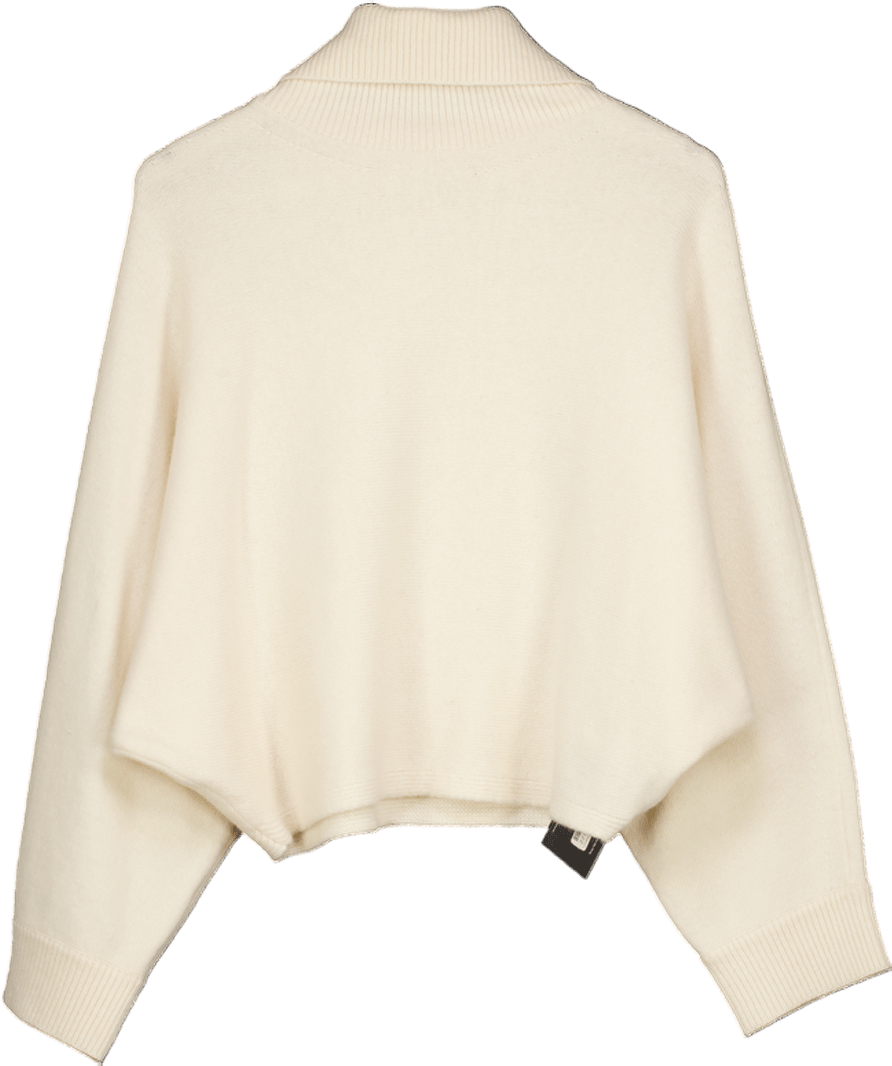 FLOATY Supersoft Cream Batwing Roll Neck Jumper UK S - Reliked