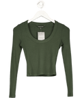 FOREVER NEW Green Long - sleeve Top UK XXS - Reliked