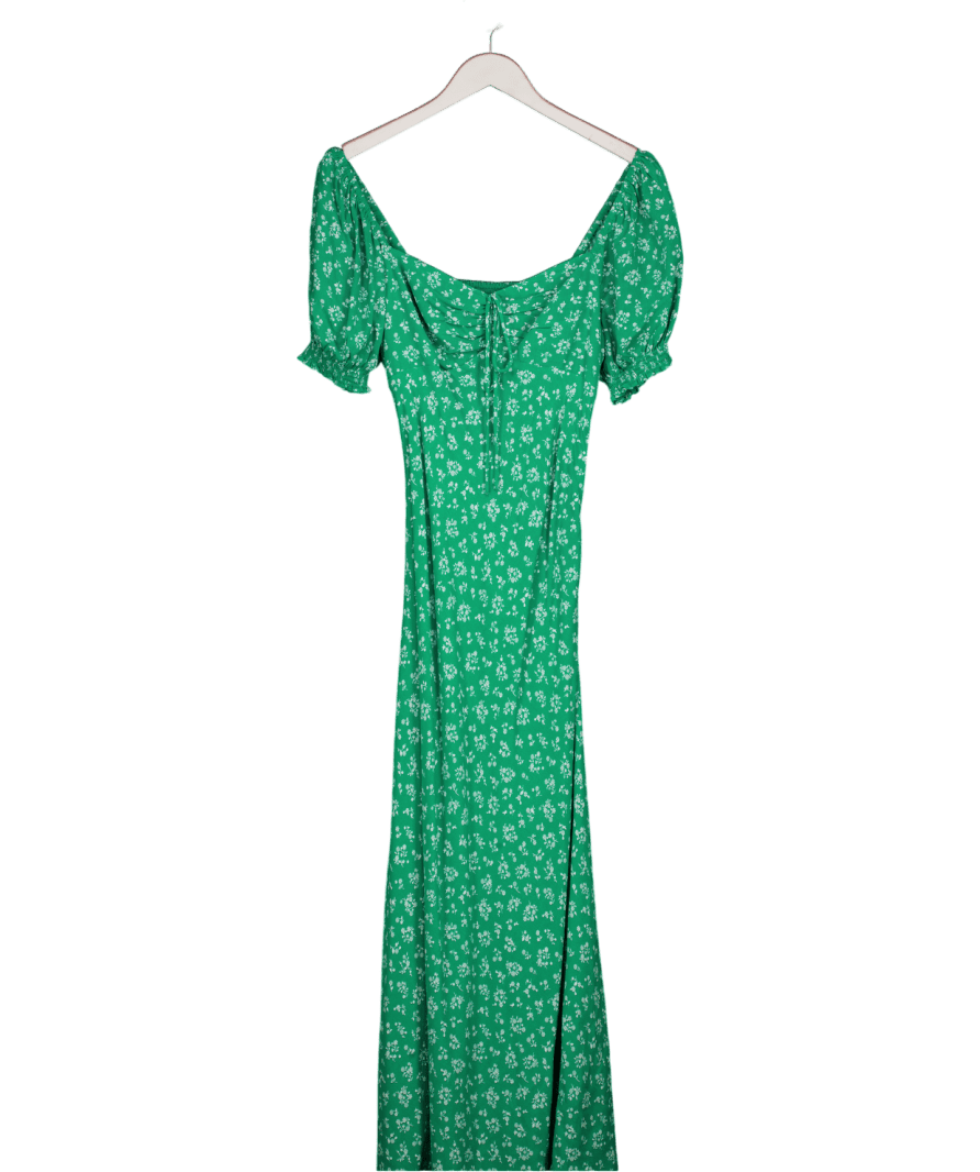 FOREVER NEW Green Stevie Puff - sleeve Dress UK 8 - Reliked