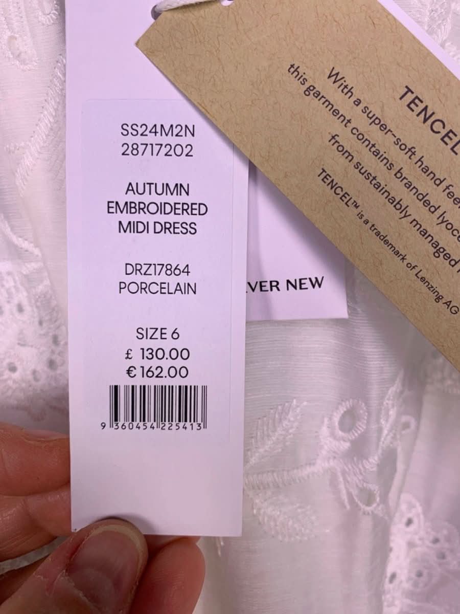 Forever New Porcelain Autumn Embroidered Midi Dress UK 6 - Reliked
