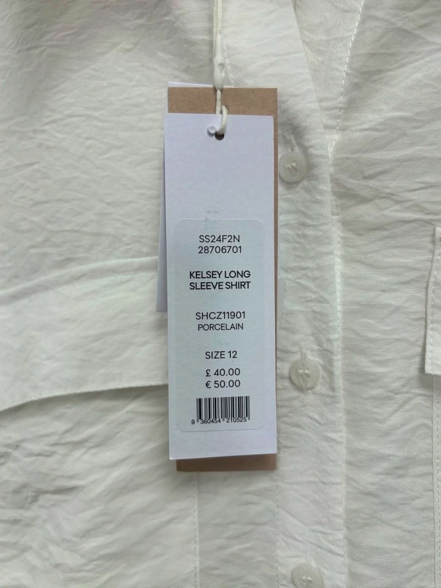 Forever New Porcelain Kelsey Long Sleeve Shirt UK 12 - Reliked