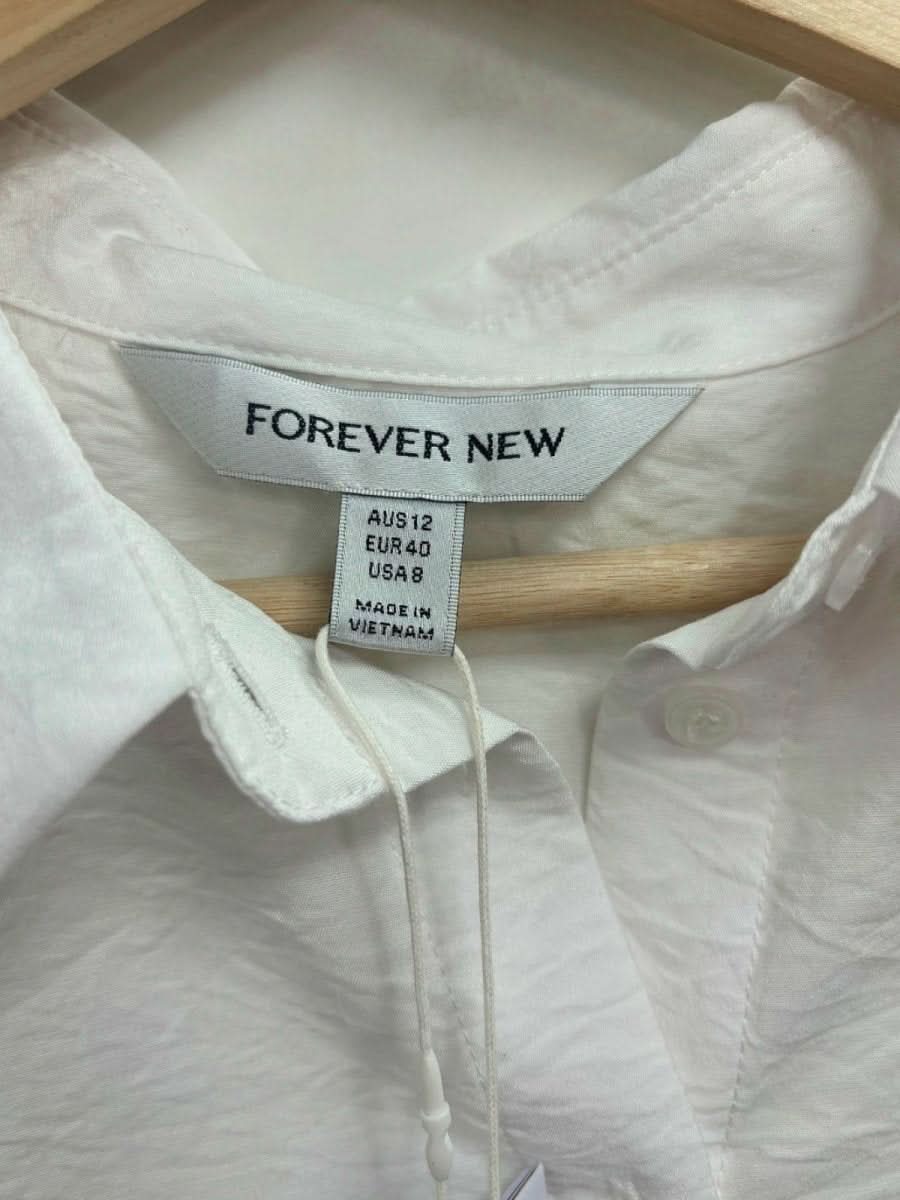 Forever New Porcelain Kelsey Long Sleeve Shirt UK 12 - Reliked