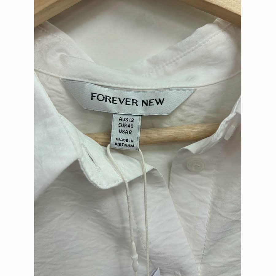 Forever New Porcelain Kelsey Long Sleeve Shirt UK 12 - Reliked