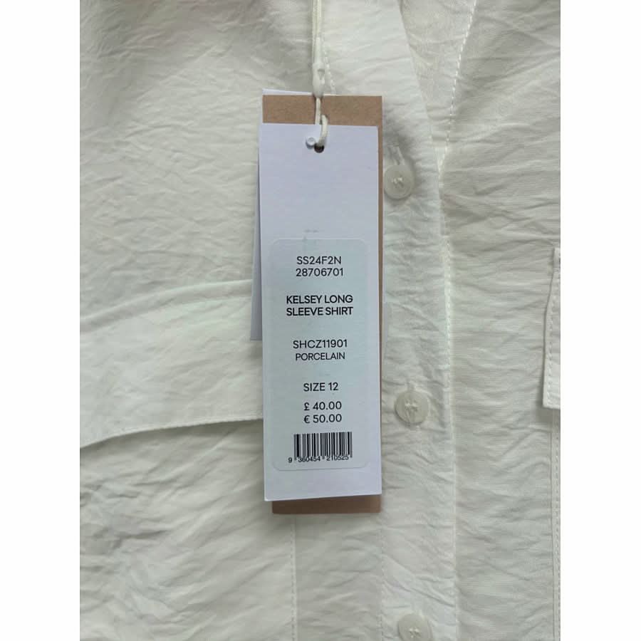 Forever New Porcelain Kelsey Long Sleeve Shirt UK 12 - Reliked