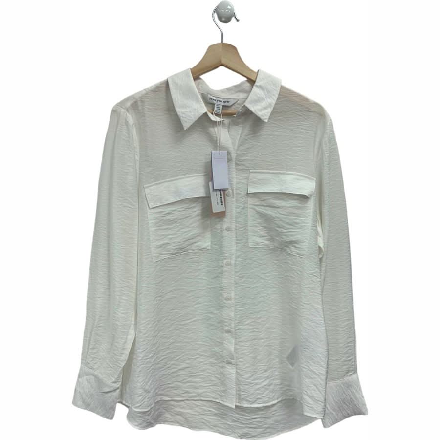 Forever New Porcelain Kelsey Long Sleeve Shirt UK 12 - Reliked
