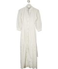 FOREVER NEW White 100% Cotton Aisha Broderie Midi Dress UK 6 - Reliked