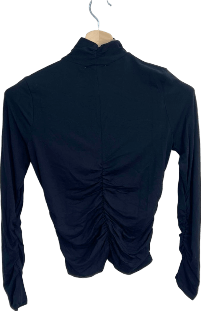 FRAME Black Ruched felicity Long Sleeve Top M - Reliked