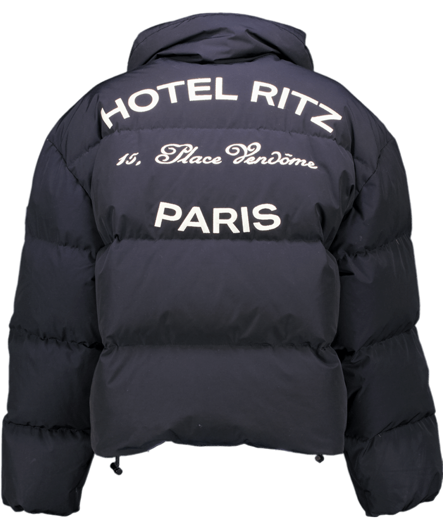 FRAME Blue X Ritz Paris Navy Blue embroidered Quilted Padded Shell Jacket UK XS/S - Reliked