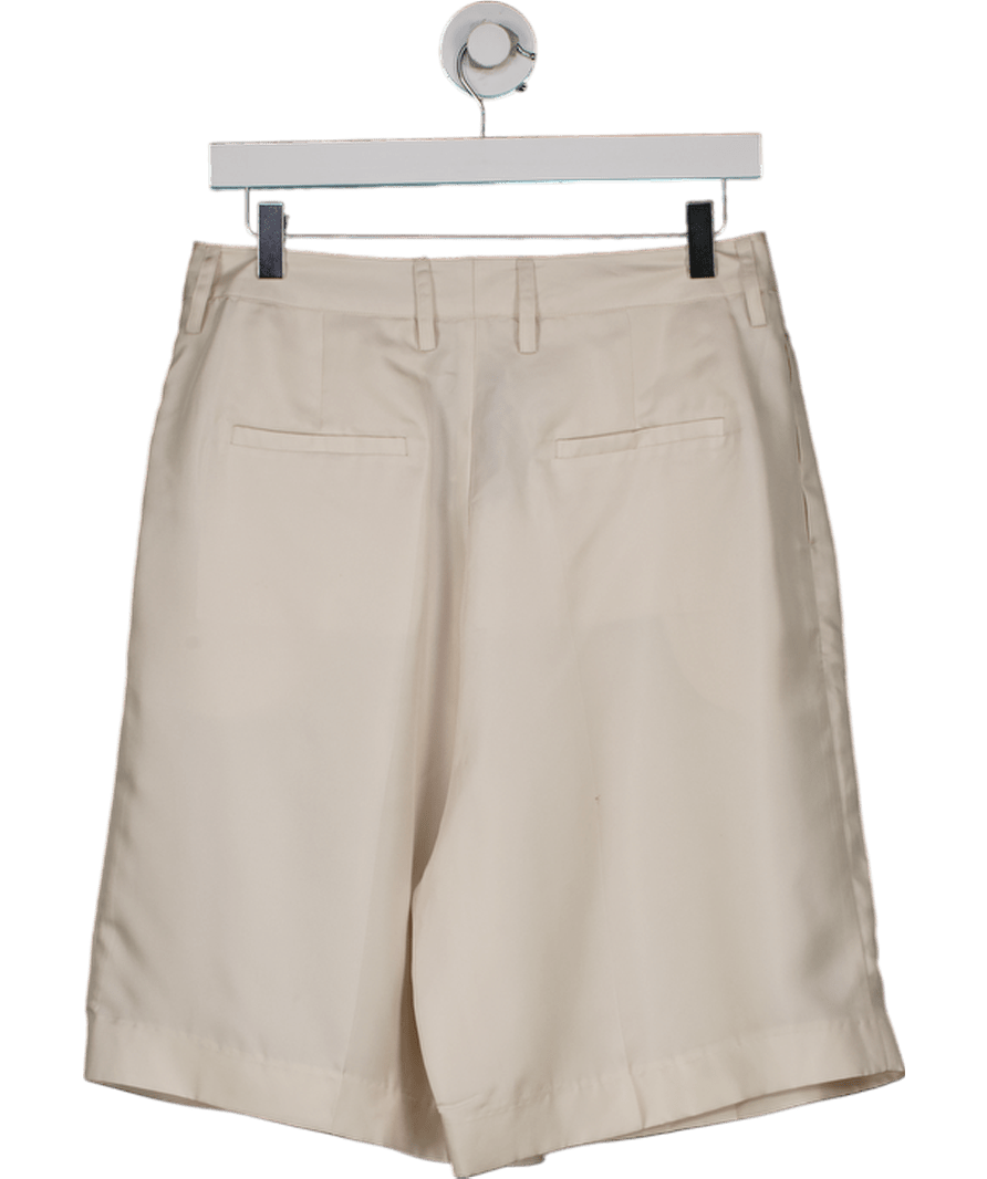 FRANKIE SHOP Cream Silk Bermuda Shorts UK M - Reliked