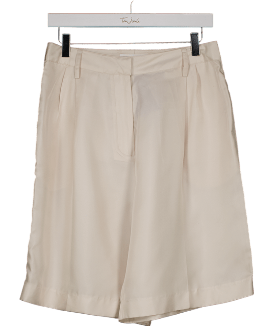 FRANKIE SHOP Cream Silk Bermuda Shorts UK M - Reliked