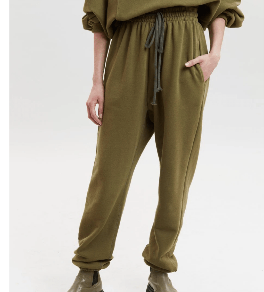 Frankie Shop Olive Green Drawstring Sweatpants M - Reliked
