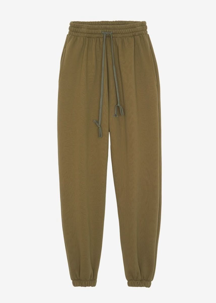 Frankie Shop Olive Green Drawstring Sweatpants M - Reliked
