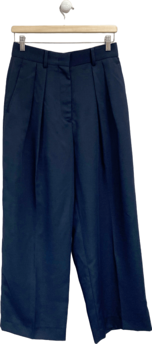 FRANKIE SHOP Papèr Moon SEOUL Navy Wide Leg Trousers Size UK S - Reliked