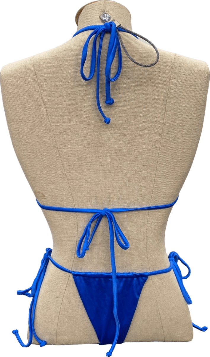Frankies Bikinis Blue Naomi Bikini Set Top XS Bottoms S - Reliked