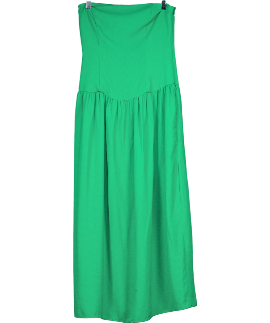 FRANKS LONDON Green Strapless Midi Dress UK 8 - Reliked