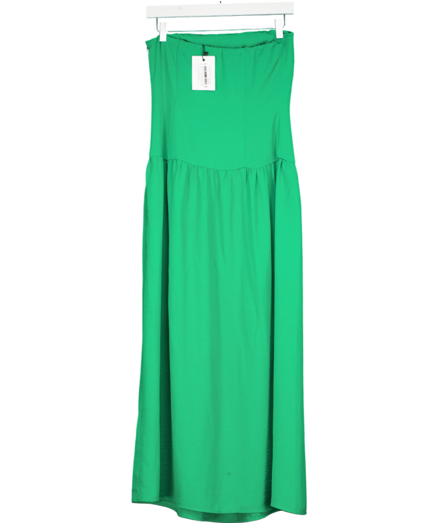 FRANKS LONDON Green Strapless Midi Dress UK 8 - Reliked