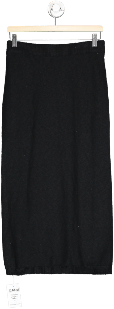 Free People Beach Black Knit Midi Skirt Small - Reliked