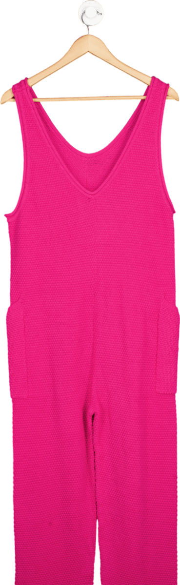 FREE PEOPLE Beach Fuchsia Sleeveless Knit Jumpsuit UK XS - Reliked