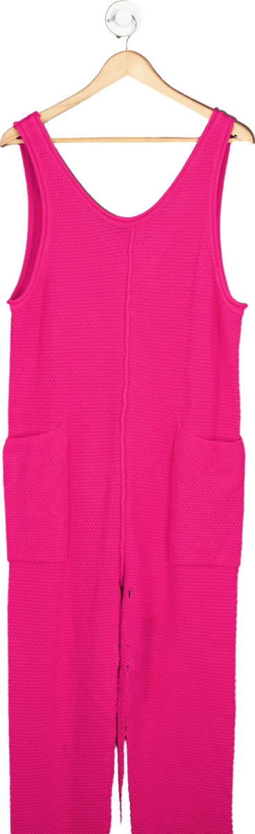 FREE PEOPLE Beach Fuchsia Sleeveless Knit Jumpsuit UK XS - Reliked