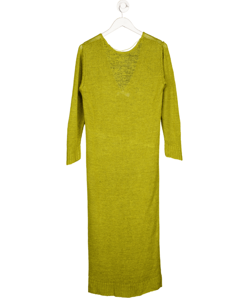 Free People Beach Olive Green V Neck Sheer Knit Midi Dress UK XS - Reliked Free People Beach Olive Green V Neck Sheer Knit Midi Dress UK XS - Reliked