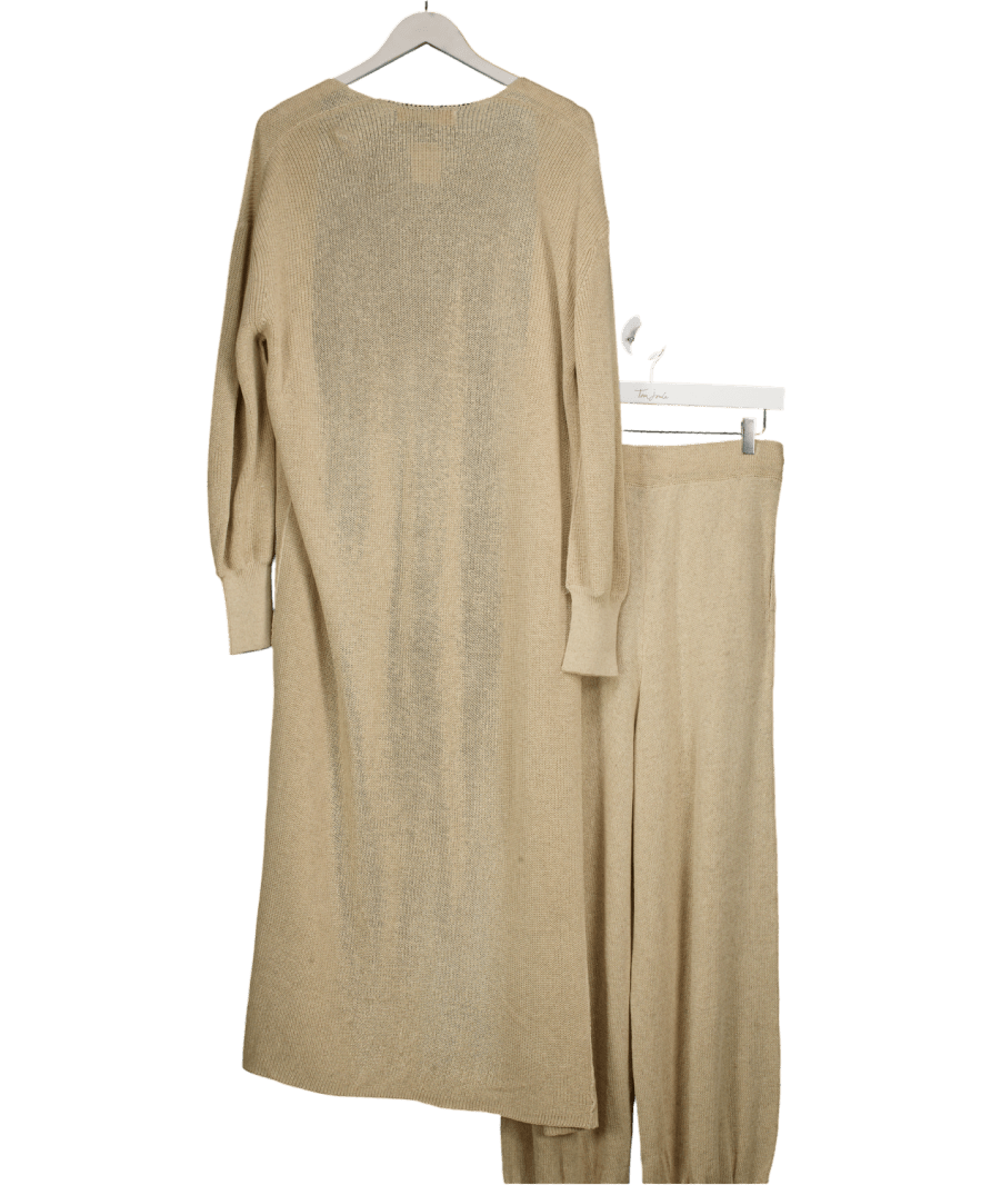 Free People Beige Beach Living In This Sweater 3 - piece Co - ord Set UK S - Reliked